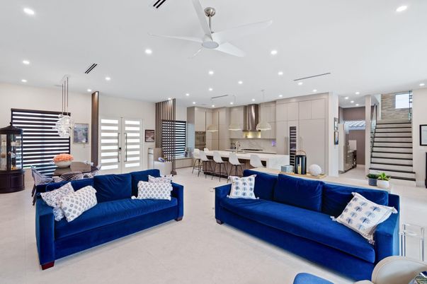 Dining room, Interior, Kitchen, Living room, Pendant Lights, Recessed Lighting, Stainless Steel Appliances
