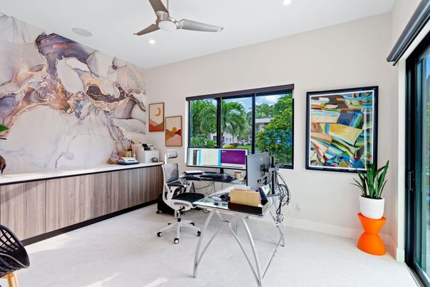 Home Office, Interior, Recessed Lighting