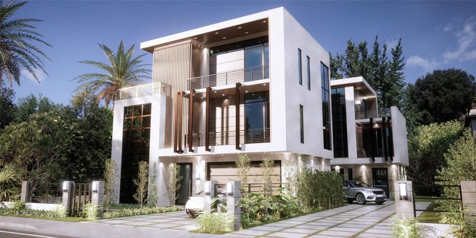 Exterior, Facade, Modern
