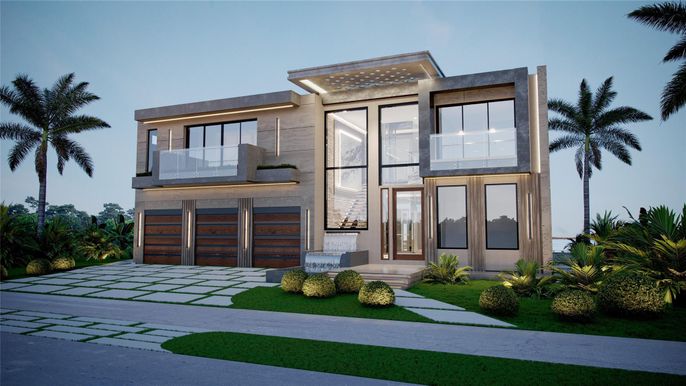 Attached, Backyard, Exterior, Facade, Modern