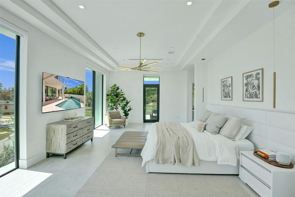 Bedroom, Interior, Pendant Lights, Recessed Lighting