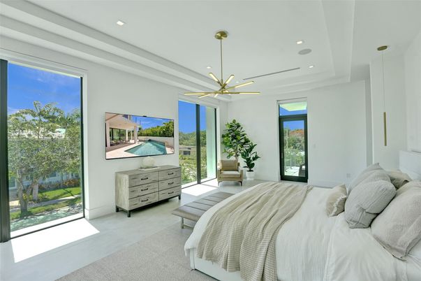 Bedroom, Interior, Pendant Lights, Recessed Lighting