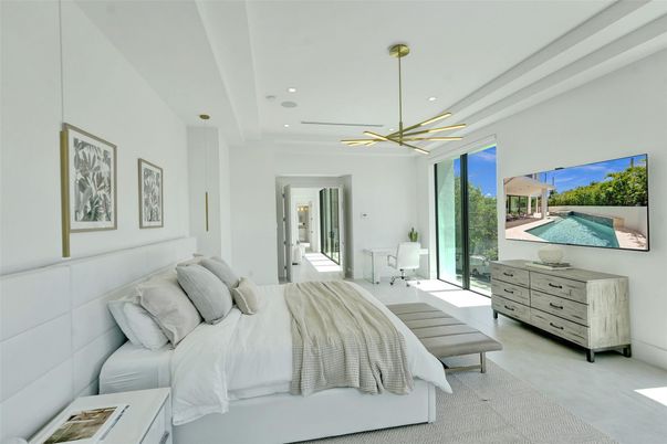Bedroom, Interior, Pendant Lights, Recessed Lighting
