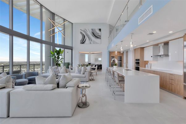 Dining room, Interior, Kitchen, Living room, Pendant Lights, Recessed Lighting, Stainless Steel Appliances