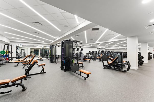 Fitness Equipment, Gym, Interior, Recessed Lighting