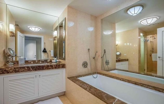 Bathroom, Dual Sink Vanities, Glass Shower, Interior