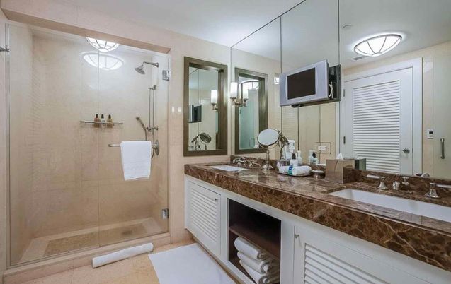 Bathroom, Dual Sink Vanities, Glass Shower, Interior