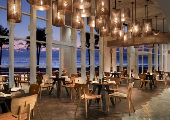 Dining room, Interior, Pendant Lights, Water