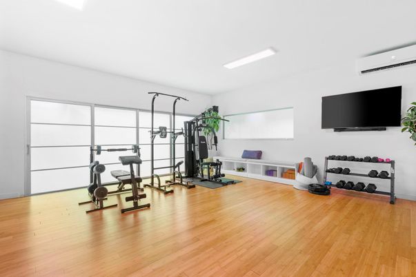 Fitness Equipment, Interior, Wood Texture Flooring