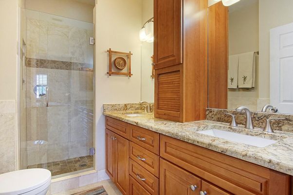 Bathroom, Dual Sink Vanities, Glass Shower, Interior
