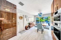Dining room, Interior, Kitchen, Stainless Steel Appliances, Wood Texture Flooring