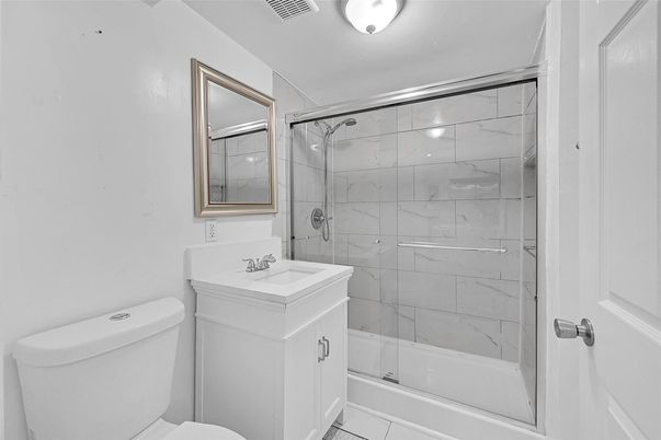 Bathroom, Glass Shower, Interior, Marble Walls