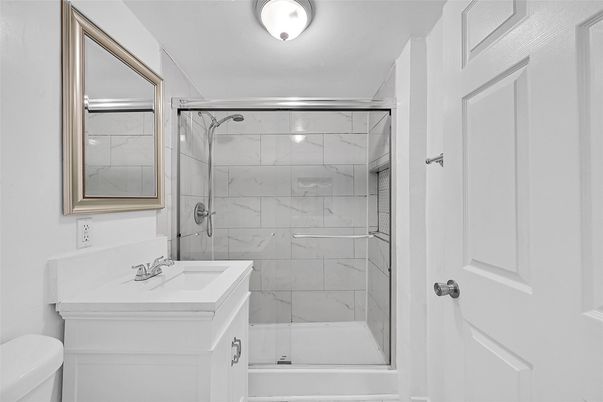 Bathroom, Glass Shower, Interior, Marble Walls