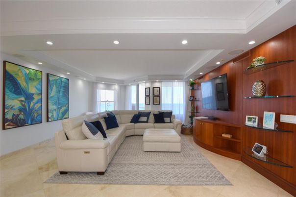 Interior, Living room, Recessed Lighting, Wooden Walls