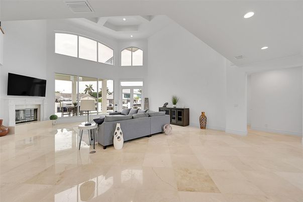 Fireplace, Interior, Living room, Recessed Lighting