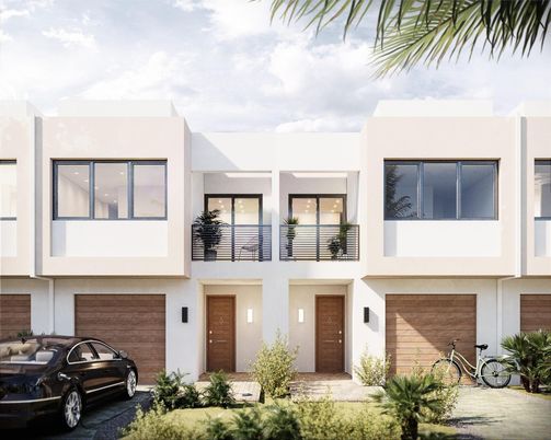 Attached, Exterior, Facade, Modern