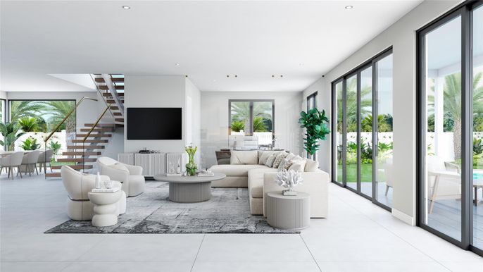 Interior, Living room, Recessed Lighting