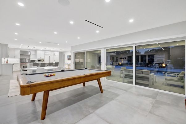 Billiard Table, Game Room, Interior, Kitchen, Pendant Lights, Recessed Lighting