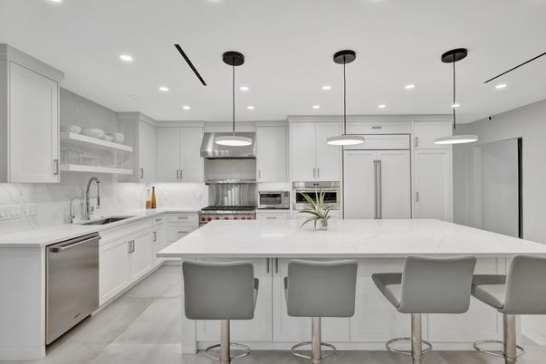 Interior, Kitchen, Pendant Lights, Recessed Lighting, Stainless Steel Appliances