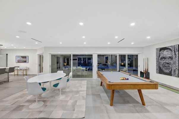 Billiard Table, Dining room, Game Room, Interior, Recessed Lighting