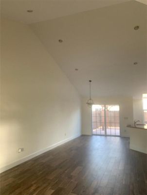 Empty room, Interior, Pendant Lights, Recessed Lighting, Wood Texture Flooring