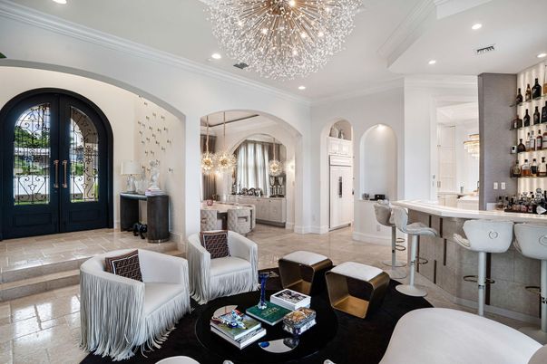 Chandelier, Interior, Living room, Recessed Lighting