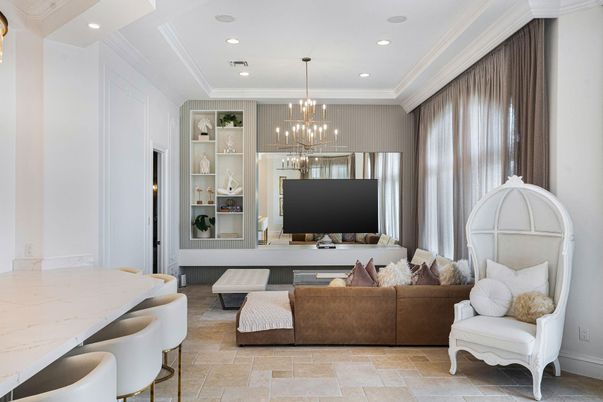 Dining room, Interior, Living room, Pendant Lights, Recessed Lighting