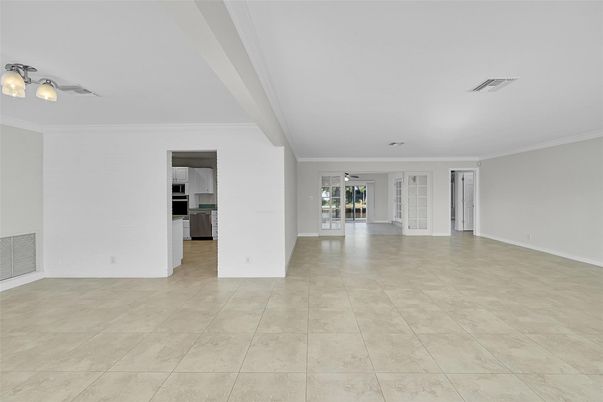 Empty room, Interior, Kitchen, Stainless Steel Appliances