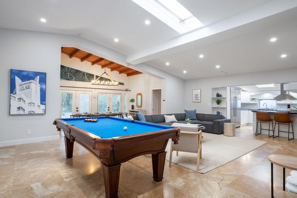 Billiard Table, Game Room, Interior, Kitchen, Living room, Recessed Lighting