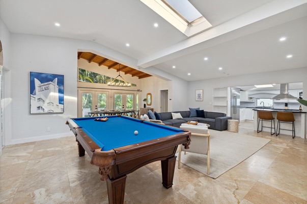 Billiard Table, Game Room, Interior, Kitchen, Living room, Recessed Lighting