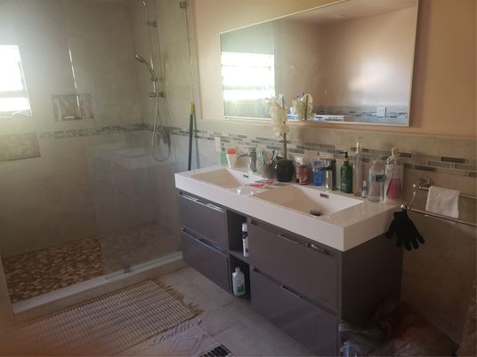Bathroom, Dual Sink Vanities, Glass Shower, Interior