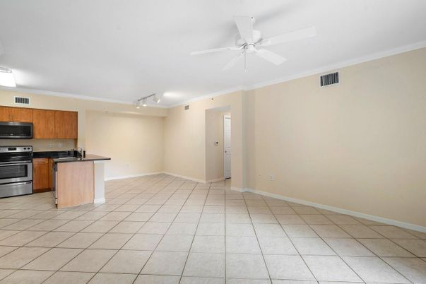 Empty room, Interior, Kitchen, Stainless Steel Appliances