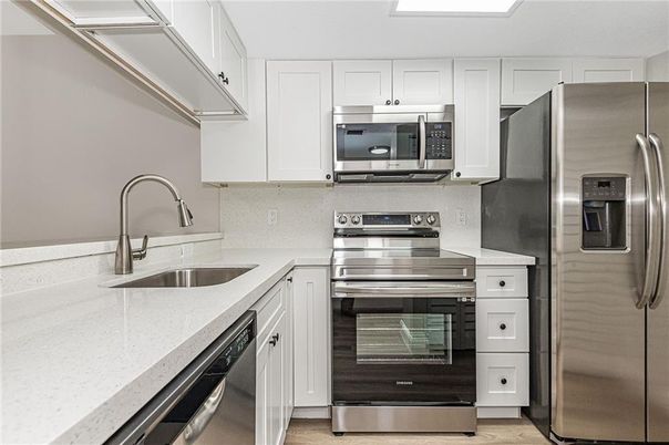 Interior, Kitchen, Stainless Steel Appliances, Wood Texture Flooring