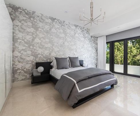 Bedroom, Chandelier, Interior