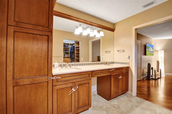 Bathroom, Dual Sink Vanities, Interior, Wood Texture Flooring