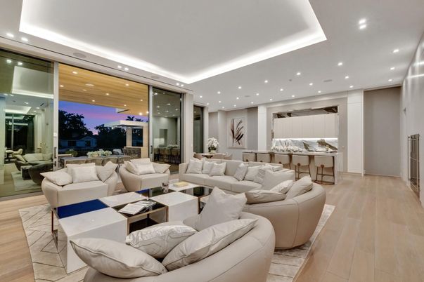Interior, Living room, Recessed Lighting, Wooden Ceilings, Wood Texture Flooring