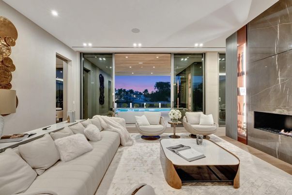 Fireplace, Interior, Living room, Recessed Lighting