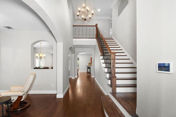 Chandelier, Interior, Recessed Lighting, Wood Texture Flooring