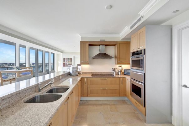Interior, Kitchen, Recessed Lighting, Stainless Steel Appliances, Water