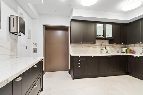 Interior, Kitchen, Marble Walls, Recessed Lighting