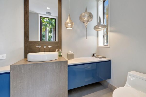 Bathroom, Dual Sink Vanities, Interior, Pendant Lights