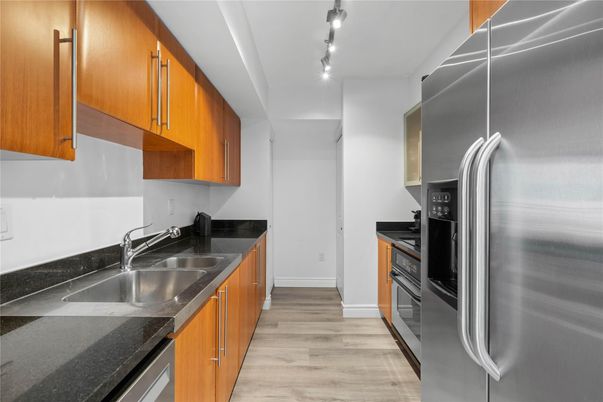 Interior, Kitchen, Stainless Steel Appliances, Wood Texture Flooring