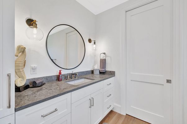 Bathroom, Dual Sink Vanities, Interior, Wood Texture Flooring