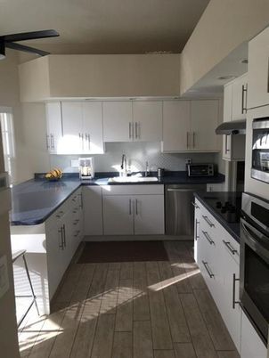 Interior, Kitchen, Stainless Steel Appliances, Wood Texture Flooring