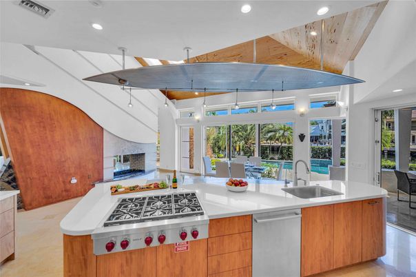 Interior, Kitchen, Recessed Lighting, Stainless Steel Appliances, Wooden Ceilings