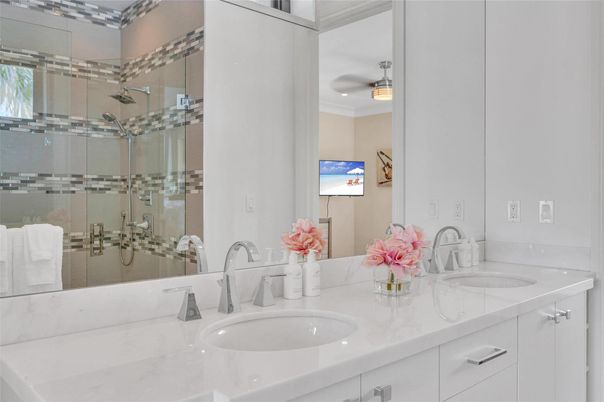 Bathroom, Dual Sink Vanities, Glass Shower, Interior