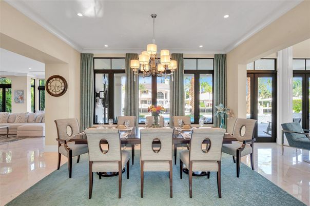 Chandelier, Dining room, Interior, Recessed Lighting