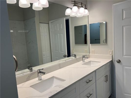 Bathroom, Dual Sink Vanities, Interior, Marble Walls