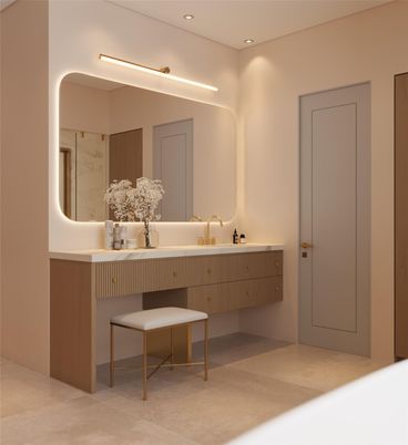 Bathroom, Interior, Recessed Lighting