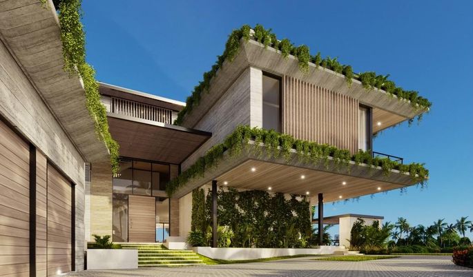 Exterior, Facade, Modern